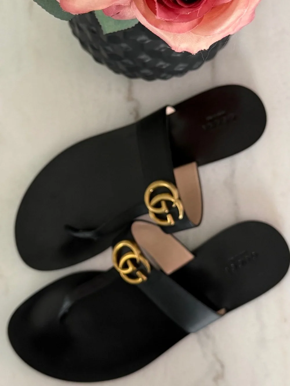 Gucci brand Marmont Leather Sandals
